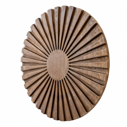 Wanddekoration 80 cm aus Holz Braun im Sonnenstrahlen-Design